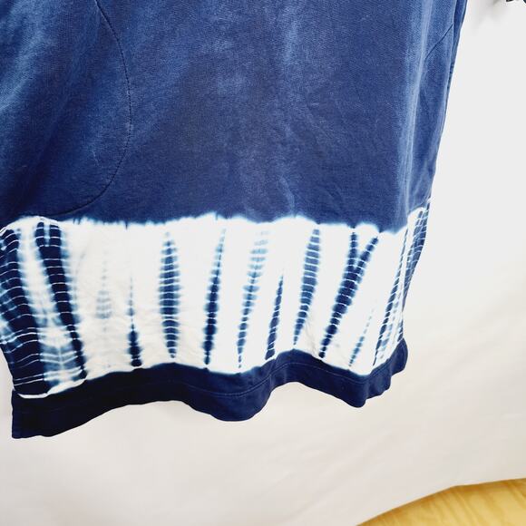Pure Jill Organically Grown Cotton  BOHO Soft Knit Blue Tie Die Sweatshirt Dress - Picture 7 of 11